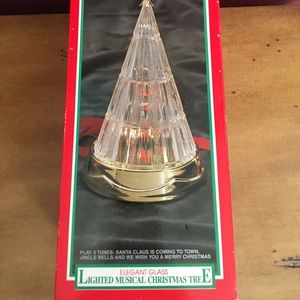 Elegant Glass Lighted Musical Christmas Tree